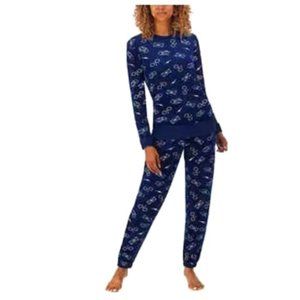 Wizarding World Harry Potter Silky Stretch Fleece Women 2PC Pajama Size L Blue